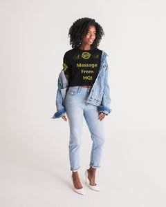 Hold the Line Women's All-Over Print Lounge Cropped Tee