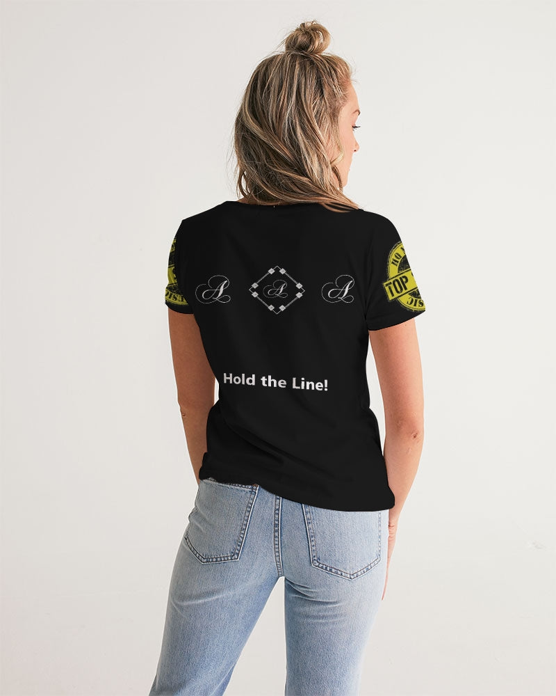 Hold the Line Women's All-Over Print V-Neck Tee