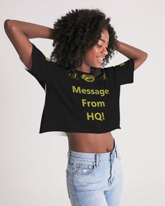 Hold the Line Women's All-Over Print Lounge Cropped Tee