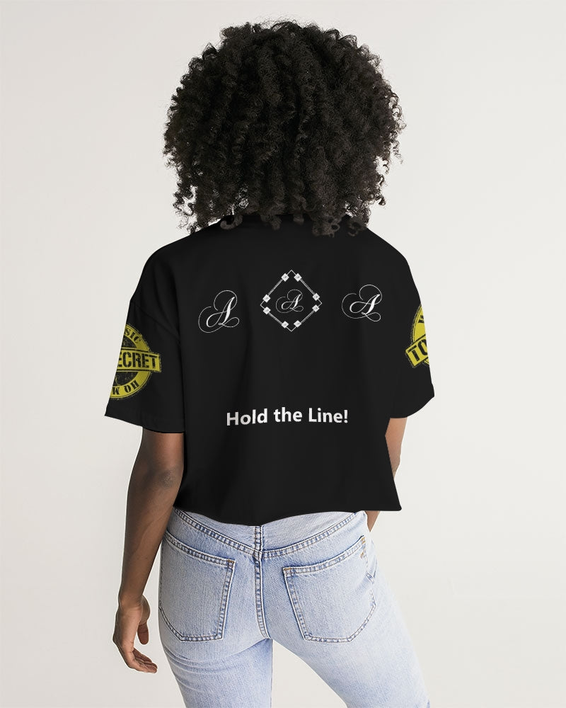 Hold the Line Women's All-Over Print Lounge Cropped Tee