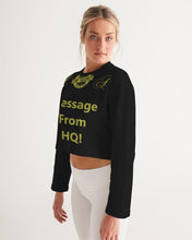 Load image into Gallery viewer, More Solutions and Less Excuses Women&#39;s All-Over Print Cropped Sweatshirt