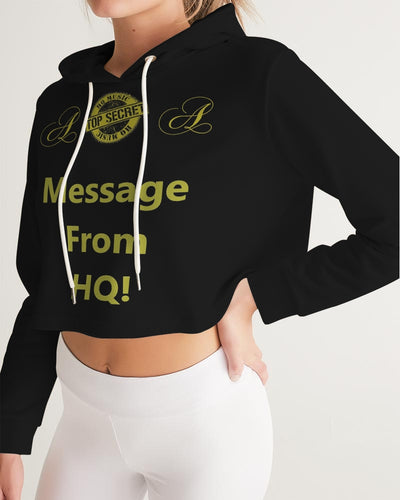 More Solutions and Less Excuses Women's All-Over Print Cropped Hoodie