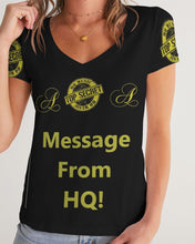 Load image into Gallery viewer, Hold the Line Women&#39;s All-Over Print V-Neck Tee