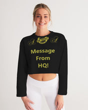 Load image into Gallery viewer, More Solutions and Less Excuses Women&#39;s All-Over Print Cropped Sweatshirt