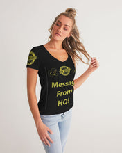 Load image into Gallery viewer, Hold the Line Women&#39;s All-Over Print V-Neck Tee