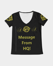 Load image into Gallery viewer, Hold the Line Women&#39;s All-Over Print V-Neck Tee