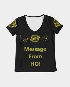 Hold the Line Women's All-Over Print V-Neck Tee