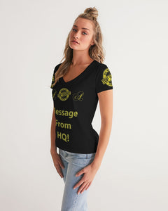 Hold the Line Women's All-Over Print V-Neck Tee