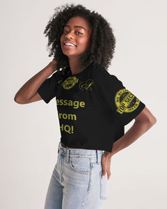 Hold the Line Women's All-Over Print Lounge Cropped Tee