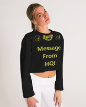 Load image into Gallery viewer, More Solutions and Less Excuses Women&#39;s All-Over Print Cropped Sweatshirt