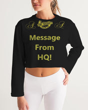 Load image into Gallery viewer, More Solutions and Less Excuses Women&#39;s All-Over Print Cropped Sweatshirt