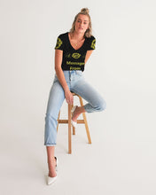 Load image into Gallery viewer, Hold the Line Women&#39;s All-Over Print V-Neck Tee