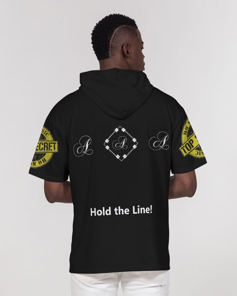 Hold the Line Men's All-Over Print Premium Heavyweight Short Sleeve Hoodie