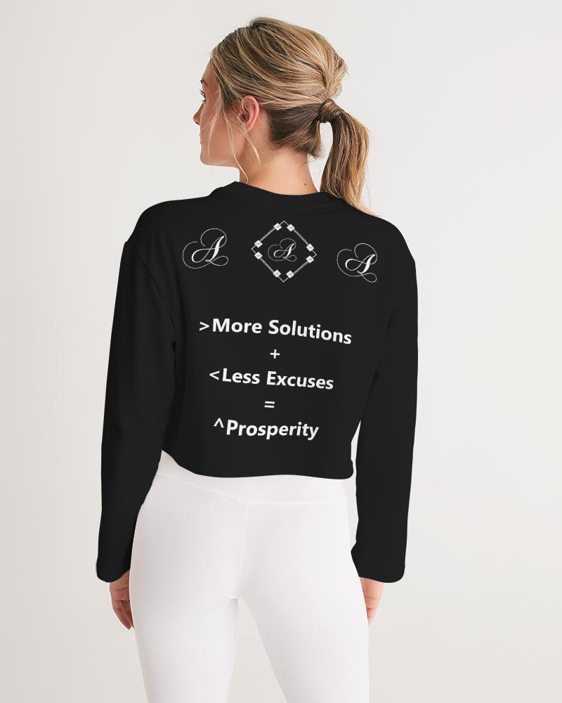 More Solutions and Less Excuses Women's All-Over Print Cropped Sweatshirt