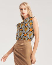 Load image into Gallery viewer, Cyclone - Diamond Pattern 2023 - theagencyheadquarters Women&#39;s Ruffle Sleeve Top