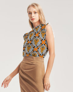 Cyclone - Diamond Pattern 2023 - theagencyheadquarters Women's Ruffle Sleeve Top