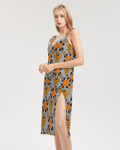 Cyclone - Diamond Pattern 2023 - theagencyheadquarters Women's Tie Strap Split Dress