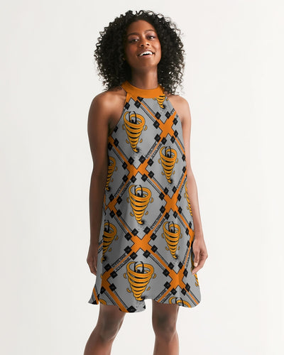 Cyclone - Diamond Pattern 2023 - theagencyheadquarters Women's Halter Dress