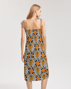 Cyclone - Diamond Pattern 2023 - theagencyheadquarters Women's Tie Strap Split Dress