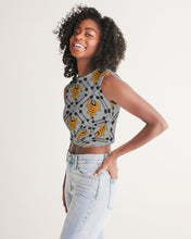 Load image into Gallery viewer, Cyclone Gray- Diamond Pattern 2023 - theagencyheadquarters Women's Twist-Front Tank