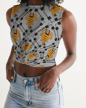 Load image into Gallery viewer, Cyclone Gray- Diamond Pattern 2023 - theagencyheadquarters Women's Twist-Front Tank