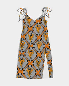 Cyclone - Diamond Pattern 2023 - theagencyheadquarters Women's Tie Strap Split Dress