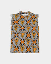 Load image into Gallery viewer, Cyclone - Diamond Pattern 2023 - theagencyheadquarters Women&#39;s Ruffle Sleeve Top