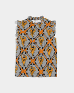 Cyclone - Diamond Pattern 2023 - theagencyheadquarters Women's Ruffle Sleeve Top