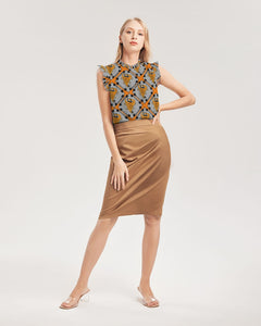 Cyclone - Diamond Pattern 2023 - theagencyheadquarters Women's Ruffle Sleeve Top