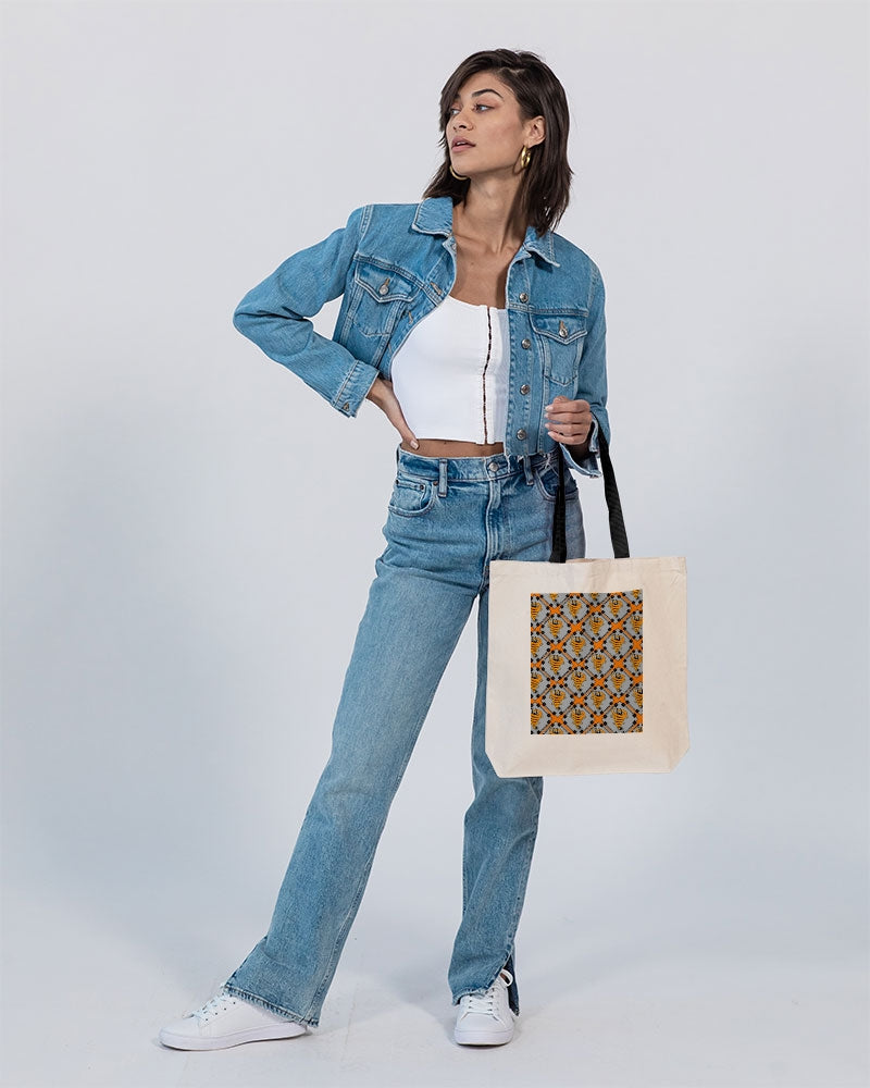 Cyclone - Diamond Pattern 2023 - theagencyheadquarters Canvas Tote with Contrast-Color Handles | Q-Tees