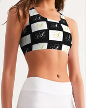 Load image into Gallery viewer, Double A - Black background bed sheets Women's Seamless Sports Bra