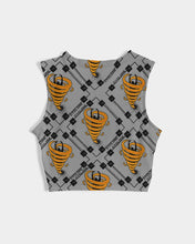 Load image into Gallery viewer, Cyclone Gray- Diamond Pattern 2023 - theagencyheadquarters Women's Twist-Front Tank