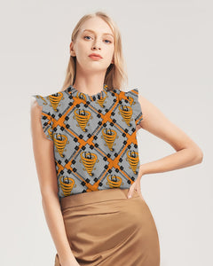 Cyclone - Diamond Pattern 2023 - theagencyheadquarters Women's Ruffle Sleeve Top