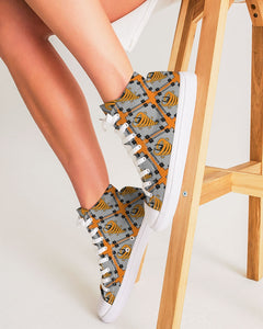 Cyclone - Diamond Pattern 2023 - theagencyheadquarters Women's Hightop Canvas Shoe
