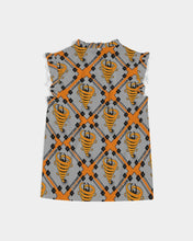 Load image into Gallery viewer, Cyclone - Diamond Pattern 2023 - theagencyheadquarters Women&#39;s Ruffle Sleeve Top