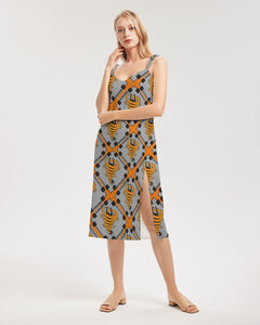 Cyclone - Diamond Pattern 2023 - theagencyheadquarters Women's Tie Strap Split Dress