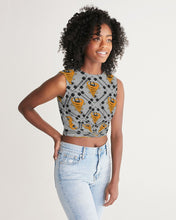 Load image into Gallery viewer, Cyclone Gray- Diamond Pattern 2023 - theagencyheadquarters Women's Twist-Front Tank