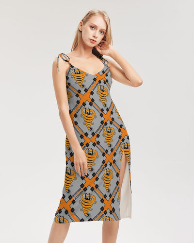 Cyclone - Diamond Pattern 2023 - theagencyheadquarters Women's Tie Strap Split Dress