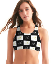 Load image into Gallery viewer, Double A - Black background bed sheets Women's Seamless Sports Bra